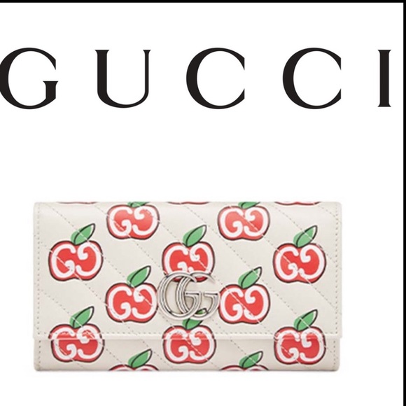 Limited edition Gucci Marmont long wallet apple GG logo - Picture 2 of 9
